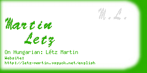 martin letz business card
